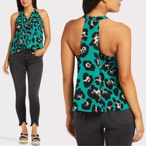 Sunday In Brooklyn Green Leopard Print Halter Top Medium Anthropologie